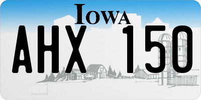 IA license plate AHX150