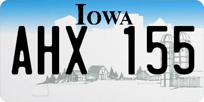 IA license plate AHX155