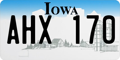 IA license plate AHX170
