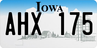 IA license plate AHX175