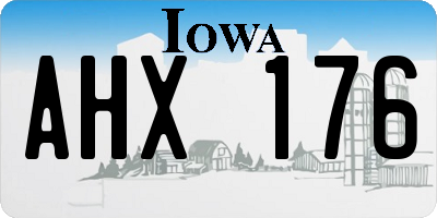IA license plate AHX176