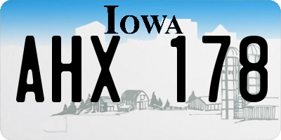 IA license plate AHX178