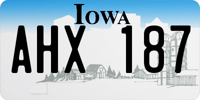 IA license plate AHX187
