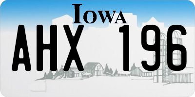 IA license plate AHX196