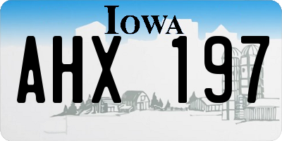IA license plate AHX197
