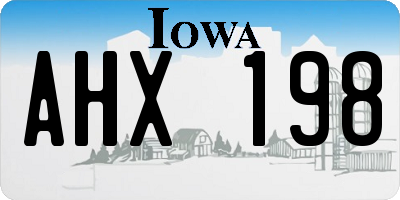 IA license plate AHX198