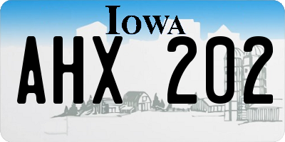IA license plate AHX202