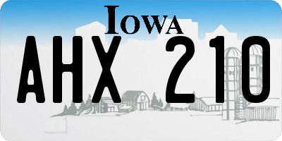 IA license plate AHX210