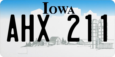 IA license plate AHX211