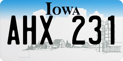 IA license plate AHX231