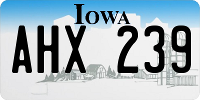 IA license plate AHX239