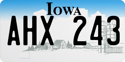 IA license plate AHX243