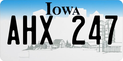 IA license plate AHX247