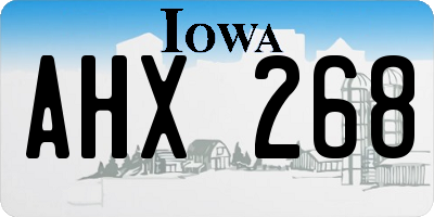 IA license plate AHX268