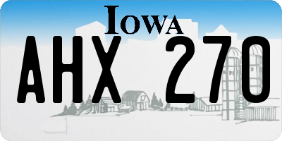 IA license plate AHX270