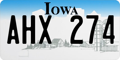 IA license plate AHX274