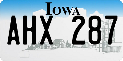 IA license plate AHX287