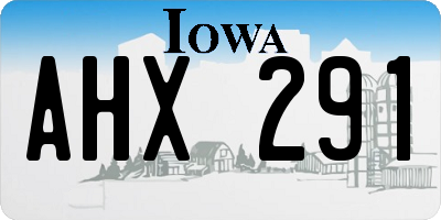 IA license plate AHX291