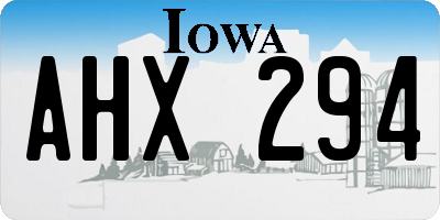 IA license plate AHX294