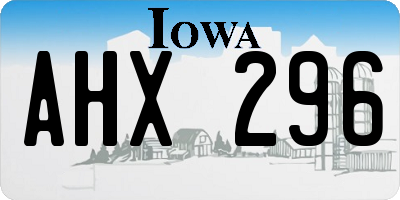IA license plate AHX296