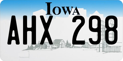 IA license plate AHX298
