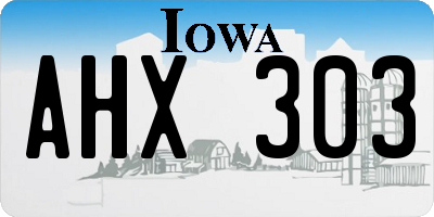 IA license plate AHX303