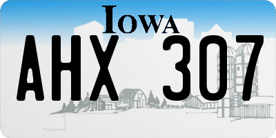 IA license plate AHX307