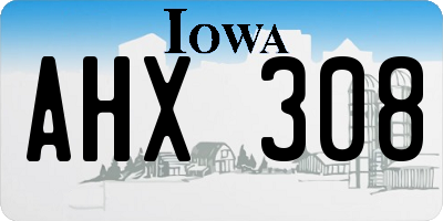 IA license plate AHX308