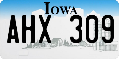 IA license plate AHX309
