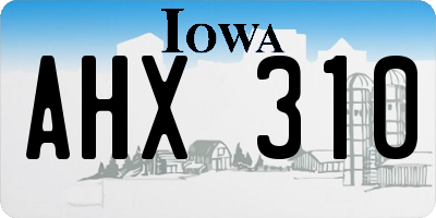 IA license plate AHX310