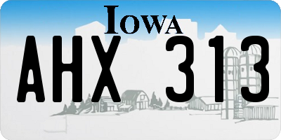 IA license plate AHX313