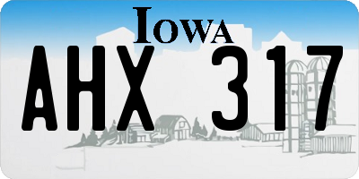 IA license plate AHX317