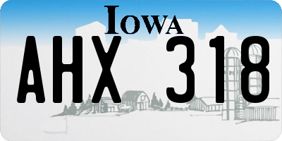 IA license plate AHX318