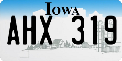 IA license plate AHX319