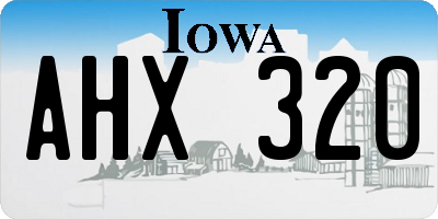 IA license plate AHX320