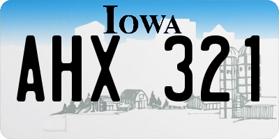IA license plate AHX321
