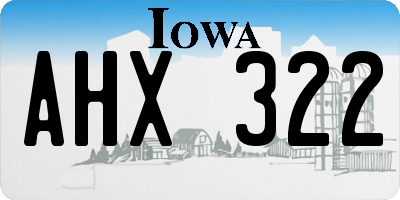 IA license plate AHX322