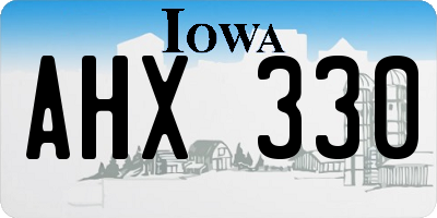IA license plate AHX330