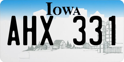 IA license plate AHX331