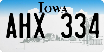 IA license plate AHX334