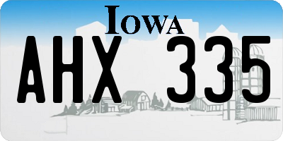 IA license plate AHX335