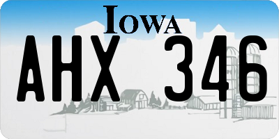IA license plate AHX346