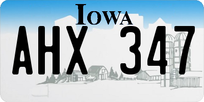 IA license plate AHX347