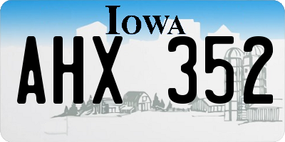 IA license plate AHX352