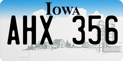 IA license plate AHX356