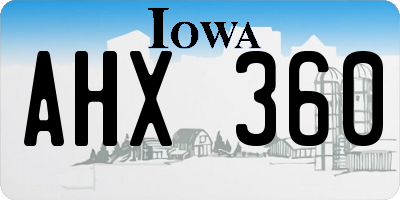 IA license plate AHX360