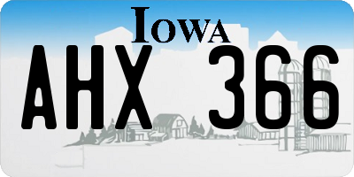 IA license plate AHX366