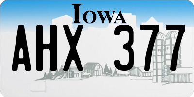 IA license plate AHX377
