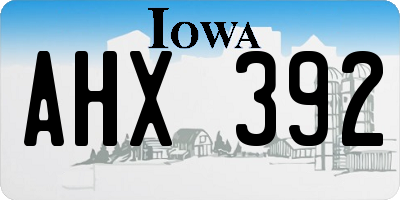 IA license plate AHX392