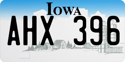 IA license plate AHX396